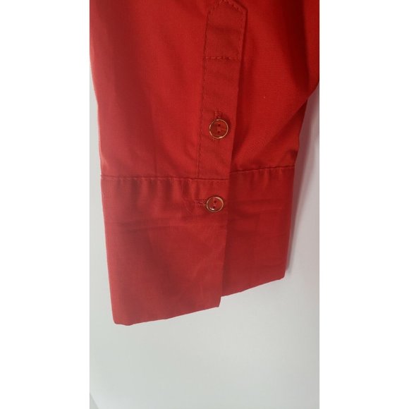 7th Avenue Women's Button Up Shirt Size S Red Design Studio New York & Co Top - Picture 5 of 5